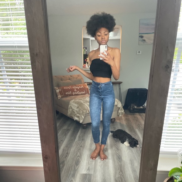 Black Halter Crop Top - Picture 8 of 11